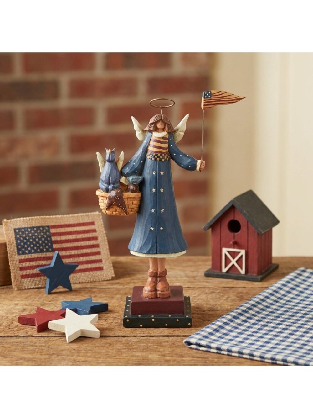 Williraye Figurine Garden Angel Folk Art Americana Decor Country Farmhouse